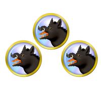 Boar's Head Indicatori per Palla da Golf In Ottone Oro Set da 3, 18mm