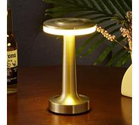 Boary Rechargeable Cordless LED Metal Table Lamp, Portable USB Desk Lamp, Dimmable Reading Light of Touch Sensor for Bedside Tables, Coffee Tables, Hotels And Restaurants,Oro