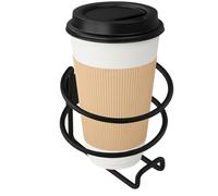 Boat Cup Holder - Marine Rail Mount Beverage Stand | Black Iron Holder For Yachts RVs Trucks Trailers | Back Bottom Mount Options, Secure For Cans Bottles Mugs Cups