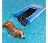 Boat Dog Ladder Ramp for Swimming Pools, Docks, Lakes and Boats, Float Safety Pup Plank with 3D Steps, Portable Bag, Boarding Platform For(Blue)
