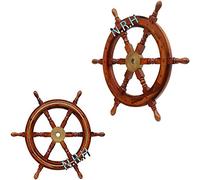 Boat Item Nave Ruota Marittima Pirata Capitan Decor 18"