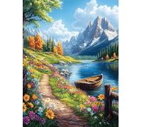 Boat on Mountain Lake Puzzle 1000 Pezzi Sfida Logica E Pazienza Mitos Fantástico Rompicapo Per Menti Brillanti Stimolo Cognitivo Esercizio Mentale Regalo Per Laurea 1000 PCS