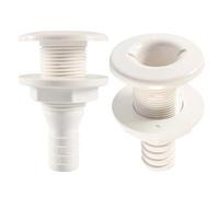 Boat Thru Hull Fitting, Yacht Connector Drain, Sturdy Floor Deck Design, Marine Grade Water Outlet, Bilge Drenaggio Adapter for Yacht, Kayak, Boats, Marine Plumbing Systems, White Color