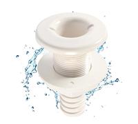Boat Thru-Hull Fitting, Yachts Marine Drain Connector, Heavy Duty Water Outlet for Bilge Drainage and Deck Floor Use, Corrosions Resistant Through Boats, Sturdy Material