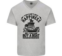 Boats You Can'T Comprare Felicità Marinaio Vela Uomo Scollo A V Cotone T-Shirt