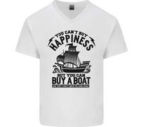 Boats You Can'T Comprare Felicità Marinaio Vela Uomo Scollo A V Cotone T-Shirt