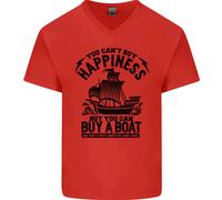 Boats You Can'T Comprare Felicità Marinaio Vela Uomo Scollo A V Cotone T-Shirt