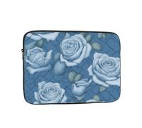 BOAXXL Bella rosa su sfondo blu, borsa leggera e compatta, adatta per viaggi e università, Nero , 10 inch