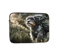 BOAXXL Borsa per computer portatile con cucciolo che guarda il sole, leggera e compatta, adatta per viaggi e università, Nero , 10 inch