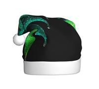 BOAXXL Cappello da Babbo Natale in peluche con stampa di rugiada della foresta su tutta la superficie, morbido e delicato sulla pelle, taglia universale, copricapo per adulti