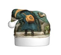 BOAXXL Cappello di Babbo Natale in peluche con stampa all-over Little Boy Coming Home, morbido e delicato sulla pelle, taglia universale, copricapo per feste per adulti