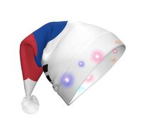 BOAXXL Cappello natalizio con LED - Cappello di Babbo Natale in peluche con stampa alla moda della Repubblica di Corea, design morbido e delicato sulla pelle per festival e feste