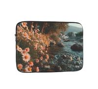 BOAXXL Flowers By The River, borsa per computer portatile, leggera e compatta, adatta per viaggi e università, Nero , 15 inch