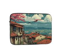 BOAXXL Kites Over the Hills - Borsa per computer portatile, leggera e compatta, adatta per viaggi e università, Nero , 13 inch