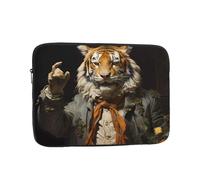 BOAXXL Mr. Dancing Tiger - Borsa per computer portatile, leggera e compatta, adatta per viaggi e università, Nero , 12 inch