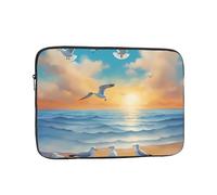 BOAXXL Seagulls by the sea - Borsa per computer portatile, leggera e compatta, adatta per viaggi e università, Nero , 10 inch