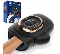 BOB AND BRAD Massaggiatore Mani con Calore e Compressione, 5 Livelli di Intensità, Sollievo Dolore per Artrite e Tunnel Carpale, Massaggio Rilassante Casa Ufficio, Polsi e Dita, Regalo Uomo Donna-Nero