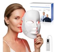 BOB AND BRAD PhysioFace Maschera LED Viso con Luce Rossa e Infrarossa | 4 Lunghezze d’Onda, 3 Modalità, Sessioni da 10 Min, Protezioni Oculari, Vestibilità Regolabile e 480 LED per Skincare