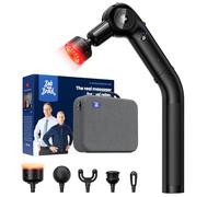BOB AND BRAD Pistola Massaggiante con Calore e Luce Rossa | Massaggiatore a Percussione per Spalle e Gambe, Design 2 in 1 con Impugnatura Ergonomica, 5 Velocità Regolabili