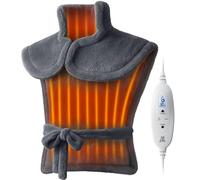 BOB AND BRAD Termoforo Elettrico Cuscino Termico per Schiena, Spalle e Collo, 60x85 cm - 6 Livelli Calore, 4 Timer, Riscaldamento Rapido - Con Cintura Addominale e Lavabile - Regalo per Uomini e Donne