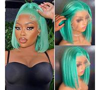 Bob breve parrucca 13×4 pizzo anteriore capelli umani parrucche 14 pollici 180% densità preplucked linea dei capelli del bambino senza colla capelli vergini brasiliani setosi Bob dritto per nero parte
