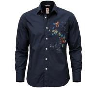 Bob - Camicia Dipinta a Mano - - Shirts - Uomo - Blu - M