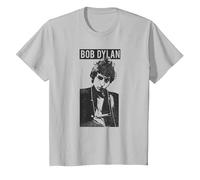 Bob Dylan - Harmony 60s (Black) Maglietta, Bambini, Argento, 6 Anni