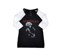 Bob Dylan T Shirt Sound Check Logo Ufficiale Nero Raglan 3/4 Sleeve da Donna Size L