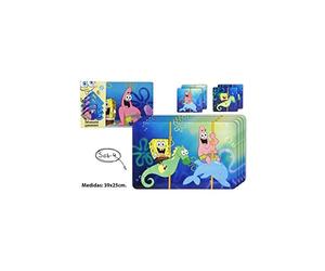 Bob Esponja - Sottobicchiere in PVC con sottobicchieri 4 pezzi, 39 x 25 cm.