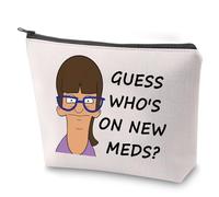 Bob Gayle Guess - Trousse per cosmetici Guess Who's On New Meds, con cerniera, motivo: Gayle of Burgers, Indovina Meds, No