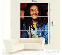 Bob Marley - 4 - Quadro stampa su Tela Pelle Canvas Dipinto Arte Moderna