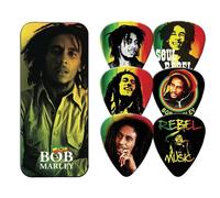 BOB MARLEY Guitar Picks 6 Pack Tin Box Rasta OFFICIAL MERCHANDISE