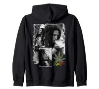 Bob Marley Kaya Illustrazione Fumo Musica Cantante Felpa con Cappuccio