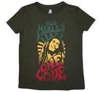 Bob Marley Maglietta da donna con sfumatura, verde, S
