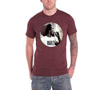 Bob Marley Smokin Circle Short Sleeve, Rosso (Dark Red), M Uomo