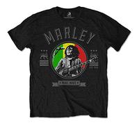 Bob Marley - T-Shirt # L Black Unisex # Rebel Music Seal