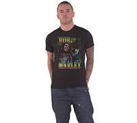 Bob Marley T Shirt Roots Rock Reggae Homage Logo Nuovo Ufficiale Uomo Nero Size S