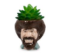 Bob Ross Mini Vaso In Ceramica Con Pianta Succulenta Artificiale