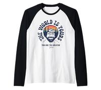 Bob Ross The World Is Yours Maglia con Maniche Raglan