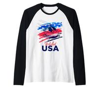 Bob Supporto USA Bandiera Scheletro Inverno Maglia con Maniche Raglan