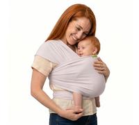 Boba fular portabebè per neonati e bambini - Porta neonato elastico - Porteo bambino mani libere - Marsupio bambino - Porta bambino e bambino da 3 a 15 kg (Serenity Organic Stone)