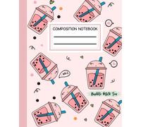 Boba Milk Tea Composition Notebook Wide Ruled: Kawaii Bubble Tea Notebook for Girls Boys Kids Teens | Boba Tea Journal Diary | Cute Japanese Chinese ... and College | Boba Lover Gift 7.5 x 9.25