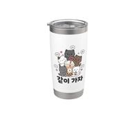 Boba Tea | Amici gatti coreani Kawaii Bicchiere termico in acciaio inox doppia parete