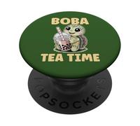 Boba Tea Time Cute Kawaii Animal Tartaruga Bere Bubble Tea PopSockets PopGrip Adesivo