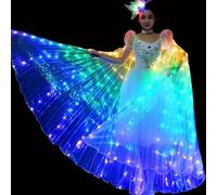 BOBASH Ali a LED per Adulti e Bambini, Mantello Con Aste Telescopiche per Danza del Ventre, Costume Con Ali a Farfalla
