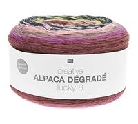 Bobbel - Gomitolo di lana di alpaca, colore sfumato, Rico Creative Alpaca Degrade Lucky, 8 colori, 12, 200 g, per uncinetto o maglia