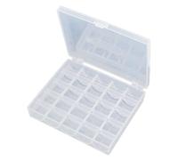 Bobbin Box 25 Slots Transparent Empty Organizer Sewing Craft Storage Plastic Case Durable Portable for Sewing Machine Threads Jewelry Stones 13x10.5x2.6cm