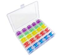 Bobbins Colored Thread - Set di 25 pezzi per macchina da cucire | Universal Walking Foot Compatible with Durable Storage Box & Organized Thread Feature for Quilting, Crocheting, Fabric Crafts, Home