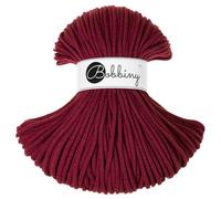 Bobbiny Cavo macramè intrecciato di alta qualità, 5 mm, rosso vino, 100 m (100% cotone riciclato)