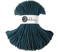 Bobbiny Corda macramè intrecciata di alta qualità, 5 mm, 100% cotone riciclato (blu pavone) 50 m